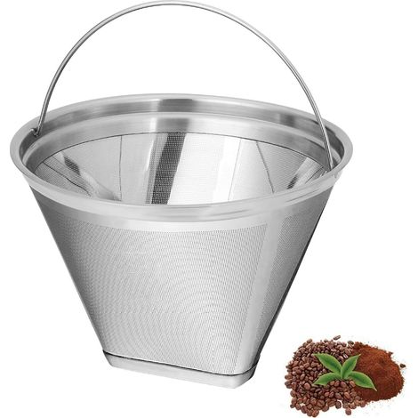 Filtre a Cafe Reutilisable en Acier Inoxydable, Filtre à Café Permanent, Filtres à Café de Style Cône,Filtre Permanent pour Camping Bureau Domicile (1/5)