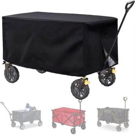 Housse de protection pour chariot de transport - Noir - 137x56x61 cm - Étanche - Anti-UV - Pliable (1/4)