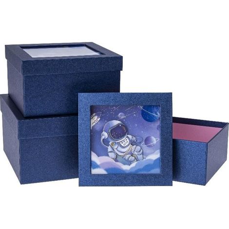 Caja de regalo infantil con 3 rosetas de cosmos