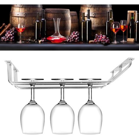 Porte-verres à vin double rangée en acier inoxydable 304, porte-verres suspendu, porte-verres inversé, accessoires de bar et de maison, petit format (1/5)
