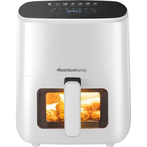 MELCHIONI FAMILY MARIANNA NEW WHITE FRIGGITRICE AD ARIA, capacità 5 l, Max potenza 1500 W, Bianco / Plastica