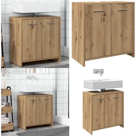 vidaXL Armoire lavabo de salle de bain chêne artisanal 60x33x60 cm