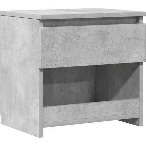 Maison Exclusive - Mesita de noche madera ingeniería gris hormigó (1/5)