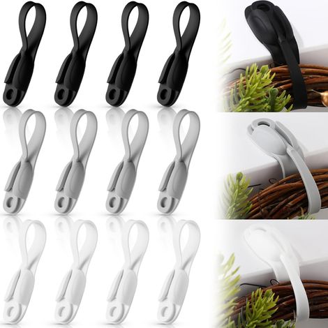 Pcs Organiseurs de Cordons pour Appareils Électroménagers Organisateur Câbles Adhésifs en 12 Silicone Noir Blanc Gris (1/5)