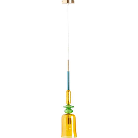 Suspension art déco en verre jaune élégance intemporelle - Jaune art déco verre fumé (1/3)