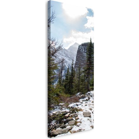 Leinwanddruck Natur Bergpfad Schnee 40x120