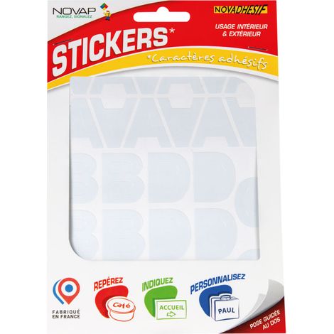 Lettres autocollantes 30mm Blanc NOVADHESIFS - 4370248 (1/5)