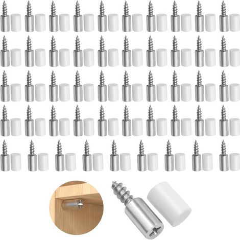 50 chiodi per mensole, viti autofilettanti da 7,5 mm, staffa di supporto per mensole con manicotti antiscivolo. (1/4)