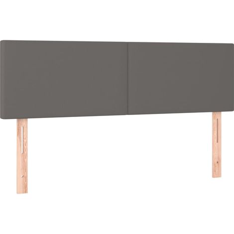 Bettkopfteil/Bettkopf/Kopfteile Grau 144x5x78/88 cm Kunstleder (1/5)