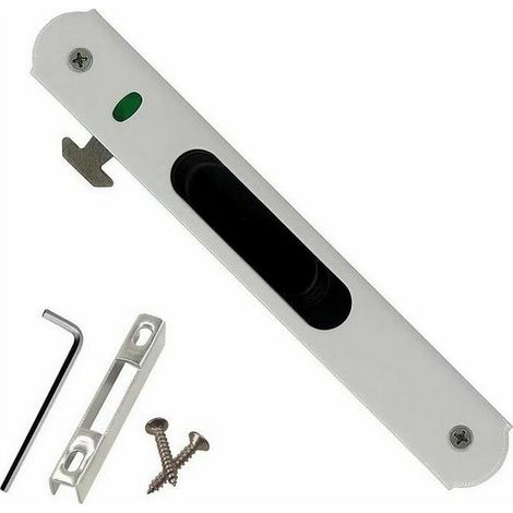 Serrure de porte coulissante - Garnitures de quincaillerie de verrouillage simple de fenêtre de porte coulissante en acier inoxydable de ménage (1/5)