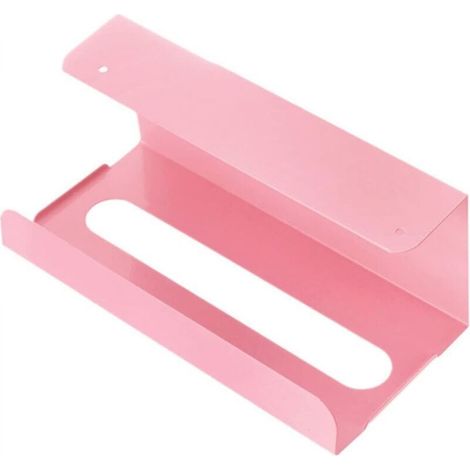 Piece Wall-Mounted Wrought Iron Tissue Holder, Practical Organizer for Kitchen and Living Room, Hanging Bracket, No Drilling Required, Pink
