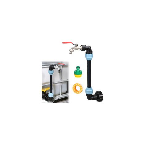 Robinet de cuve de récupération d'eau 3/4 pouce – Laiton et PE – Connecteur IBC pour arrosage rapide – Étanchéité garantie (1/5)