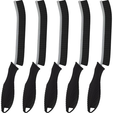 Brosse De Nettoyage - Brosse À Poils Durs pour Le Nettoyage des Crevasses, Brosse À Joints pour Carrelage De Salle De Bain, Évier De Cuisine, Toilettes, Rail De Fenêtre (5, Noir) (1/5)