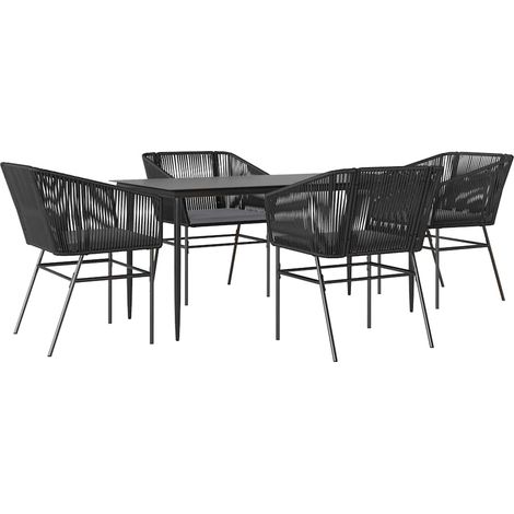 Maison Exclusive - Juego de comedor jardín 5 piezas cojines ratán (1/5)