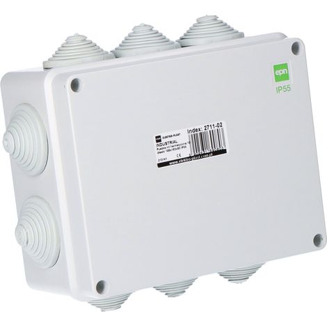 Coffret en saillie 198x163x80 avec 10 presse-étoupes IP55 INDUSTRIEL (1/2)