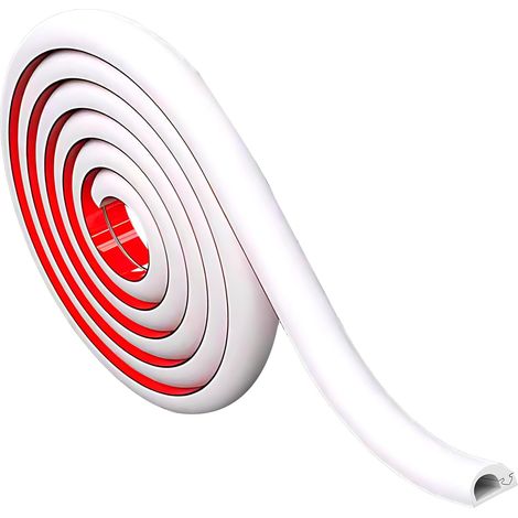 Selbstklebende, 2 Meter lange, wandmontierte TV-Kabelabdeckung, flexible Schutzhülle für PC-Kabelmanagement, Bodenkabelabdeckung für Bürokabelmanagementsysteme, 10 mm (B) x 10 mm (H), weiß (1/5)