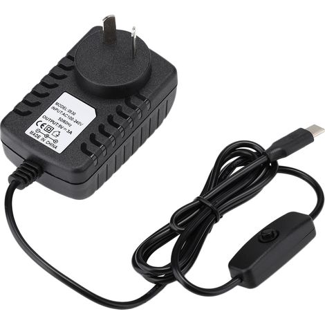 Adaptateur d'Alimentation Raspberry Pi 4B avec Interrupteur Marche/Arrêt 5V 3A USB-C (Prise Australie) (1/5)