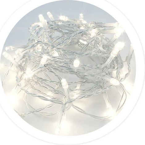 LED-Drahtgirlande 4,9 m, 8 Funktionen, kaltes Licht (1/2)