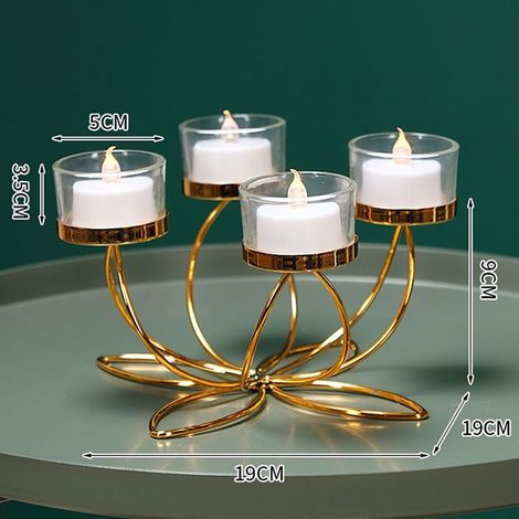Support à bougies décoratif en fer moderne, support à bougies, ornement de style rétro, décoration de table, pour la chambre (1/5)