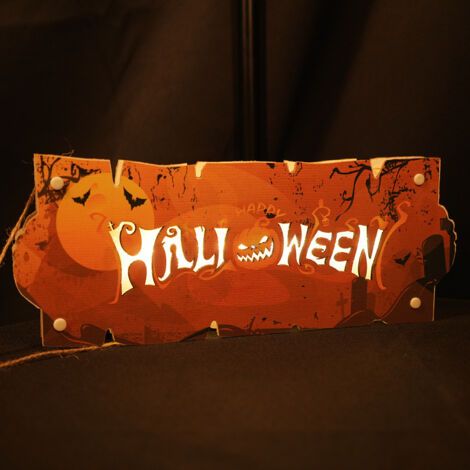 BUNTHAUS Halloween Liste des numéros de maison Atmosphère Veilleuse Citrouille Lanterne Festival Mur Artisanat Décoration Pendentif (Orange) (1/5)