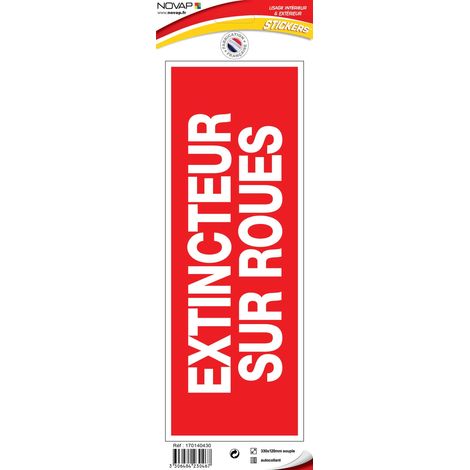 Panneau Extincteur sur roues - Vinyle adhésif 330x120mm - 4230467
