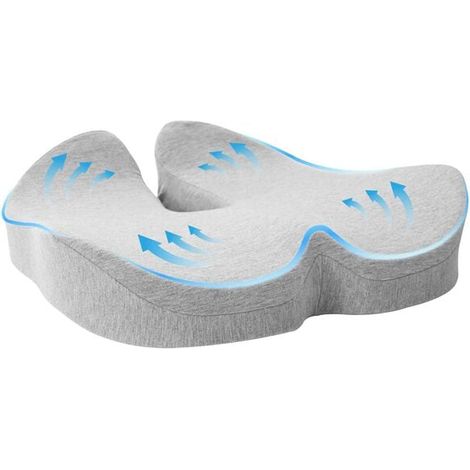 Coussin d'assise uni, gris clair, 50 x 43 x 10 cm (1/5)