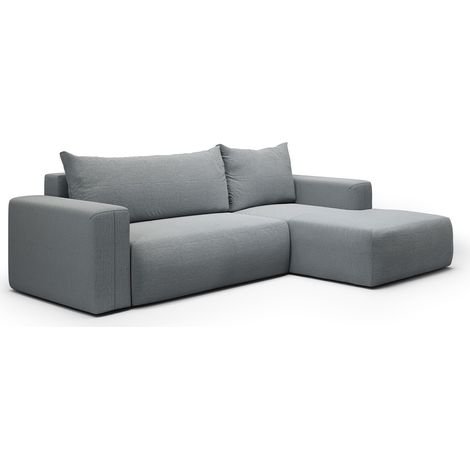Ecksofa, rechts umwandelbar, 3-Sitzer, Truhe, Bliss Grau