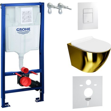 GROHE WC Set mit Vorwandelement, Wand-WC und Spülknopf (1/5)