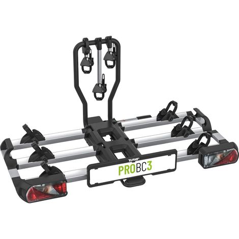 Eufab – Porte-vélos 3 vélos – Charge maximale 60 kg – Fixation rapide – Compatible vélos électriques – Système de pliage avec pédale - Probc3