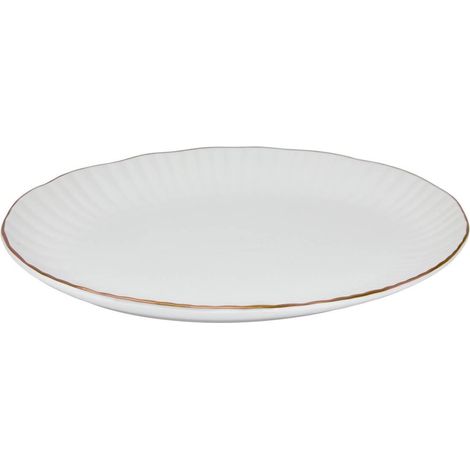 Plat de Présentation en Porcelaine "Daphné" 31cm Blanc (1/2)