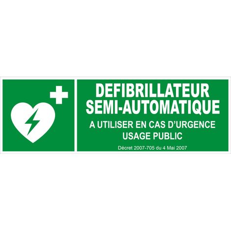 Panneau Défibrillateur semi-automatique - Rigide 450x150mm - 4062822