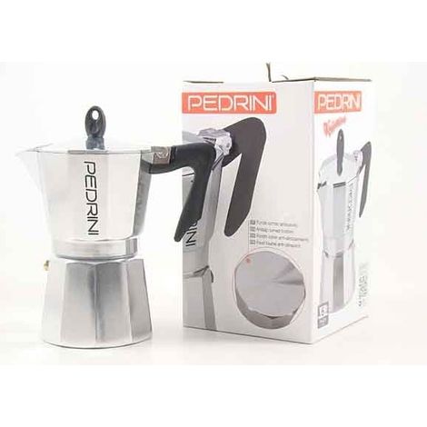 Caffettiera Moka in Alluminio Express Brillantata Manico Nero Mezza Tazza 1/2 Tz (1/2)