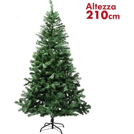 Trade Shop - 210 cm Weihnachtsbaum, super dicke grüne Tannenzweige, Metallkreuzfuß - (1/3)