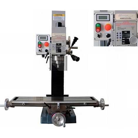 Perceuse fraiseuse métal D. 25 mm 230 V 750 W à vitesse variable – Précision avec contrôle digital – Pour fraisage et perçage professionnel - WMD25VBL