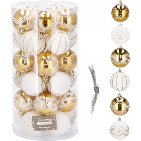 PALLINE DI NATALE 5cm DORATE PER ALBERO SET 30pezzi