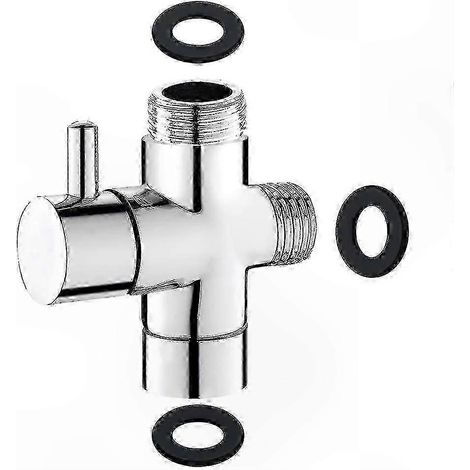3-Wege-Wasserverteiler für Rohrleitungen, Umschaltventil aus Messing, Standard-Gewindeanschluss, für Sanitärinstallationen, einstellbare Durchflussmenge, robustes Gehäuse, einfache Installation, Unive (1/2)