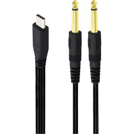 Typ-C-auf-Doppel-6,35-mm-Stecker-Kabelkonverter für Soundsysteme
