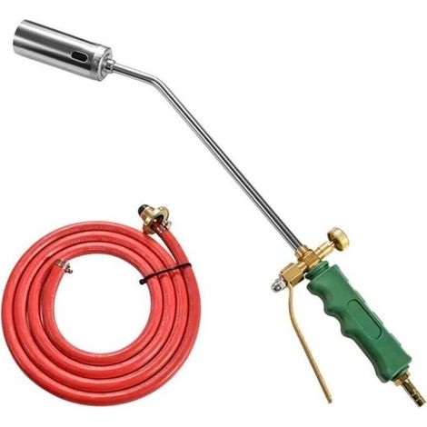 Lance-flammes GPL, torche lance-flammes robuste en acier inoxydable avec système de commande à double interrupteur, longueur de 40 cm, adapté aux applications de cuisine à domicile et en extérieur (1/4)