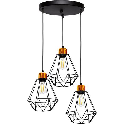 Lampadario Candellux PRIMO nero/oro 3xE27 60W h100cm (1/2)