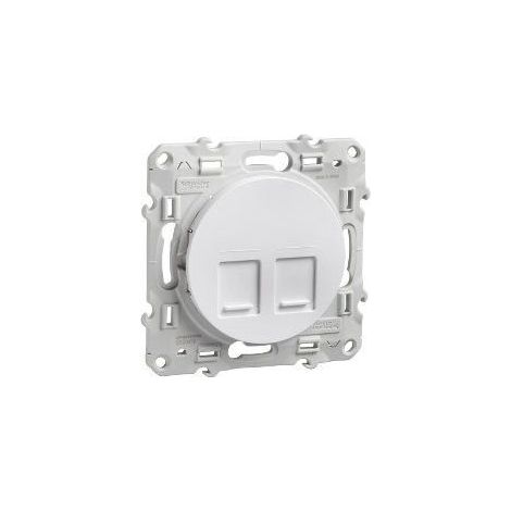 Abdeckung 2 Anschlüsse RJ45 Odace White SCHNEIDER S520410