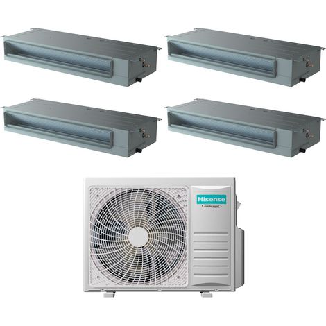 Climatizzatore Condizionatore Hisense Quadri Split Inverter Canalizzato Canalizzabile 9+9+9+12 con 4AMW81U4RJC R-32 Wi-Fi Optional 9000+9000+9000+12000 Con Telecomando di Serie (1/2)