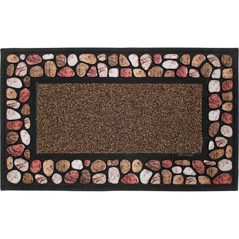 Tapis extérieur Cailloux 45 x 75 cm noir (1/3)