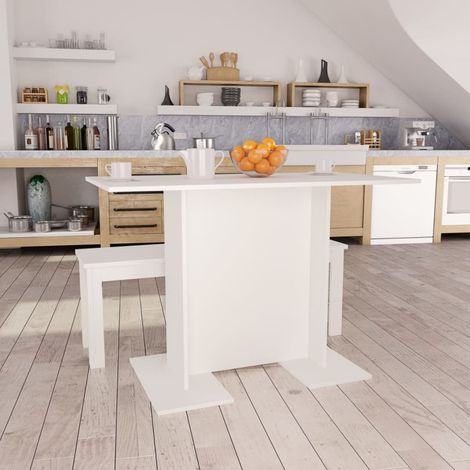 vidaXL Dining Table White 110x60x75 cm Engineered Wood (1/5)