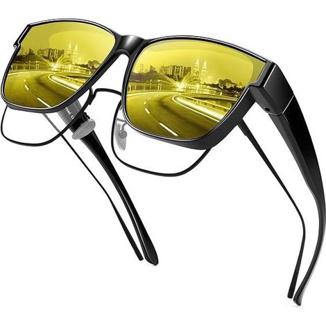 Les lunettes de conduite de nuit conviennent aussi bien aux hommes qu'aux femmes et sont équipées de verres polarisés jaunes qui neutralisent l'éblouissement. (1/5)