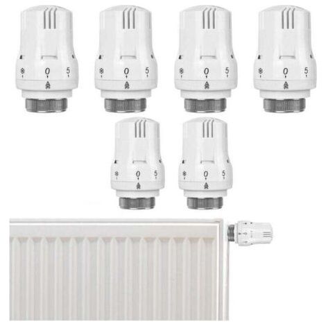 Lot de 6 Têtes Thermostatiques Intelligentes pour Radiateur Bureau Maison (1/4)