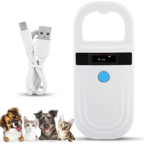 Lettore di identificazione per animali domestici, display per targhette per animali domestici, scanner per chip identificativi per animali domestici, lettore RFID EMID portatile per animali domestici (1/5)