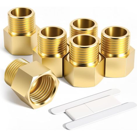 Réducteur Laiton 1/2" Femelle x 1/8" Mâle BSP - Lot de 6 - Douille Hexagonale (1/5)
