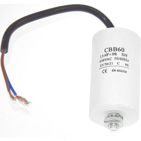 Universal 15UF Capacitor with 19cm Cable Connectors