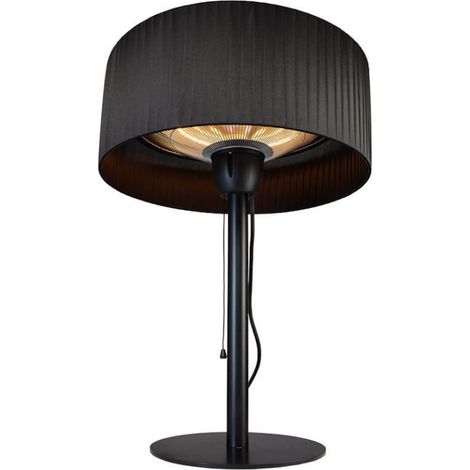 FAVEX – Chauffage de table Sirmione noir – Chauffage extérieur électrique – 1 500 W – surface de chauffe jusqu'à 2 m² – IP44 – acier peint – sécurité coupe‑circuit