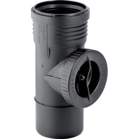 Geberit Silent-PP Pieza de limpieza 90° con abertura de servicio redonda, DN 100, 390.527.14.1